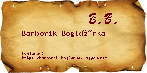 Barborik Boglárka névjegykártya